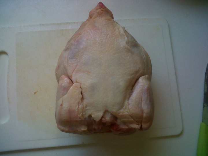 chicken ready for spatchcocking